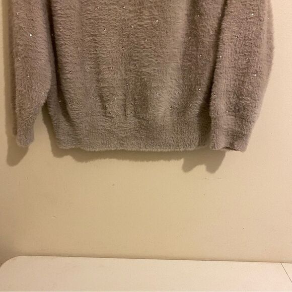 Express Super Soft Studs All Over Sweater Size L Brown Long Sleeve Pullover - Picture 4 of 10